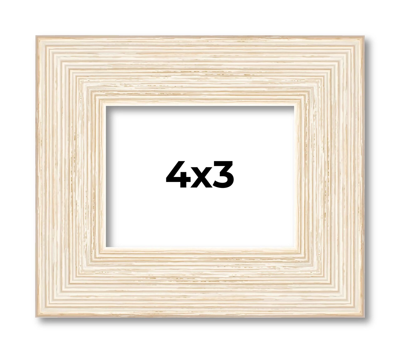4x3 Wide Barnwood Picture Frame with UV-Resistant Acrylic & Acid Free Backing, Available in 6 Paint Finishes - Grey, Brown, White, and Black